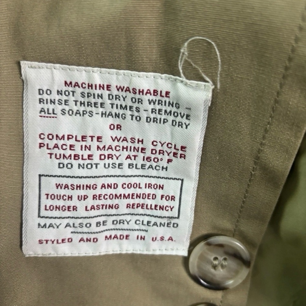 Botany 500 Mens Trench Coat Tan Khaki Double Breasted Belted Faux Fur Liner 40L - Picture 5 of 9